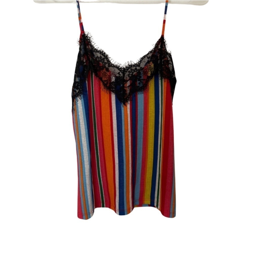 ZARA colorful tanktop with black lace!